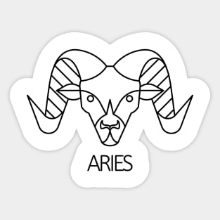 Aries Zodiac Sign - Black Sticker